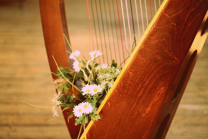 Minstrel playing harp